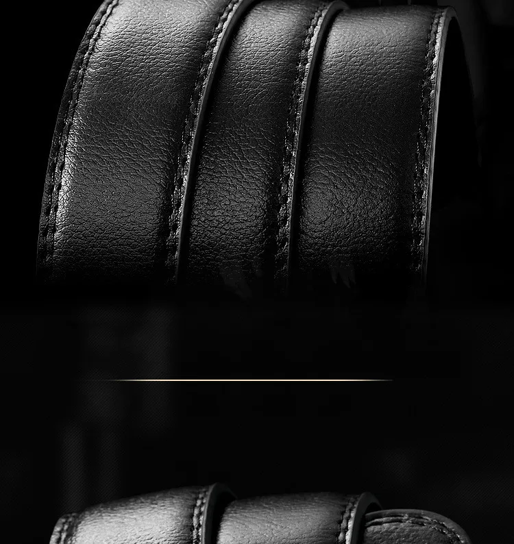 Mens Black PU Leather Automatic Buckle Business Belt - Top Quality Waistband for Jeans
