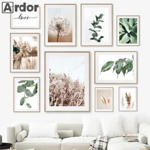 

Green Agave Leaf Dandelion Pampas Grass Wall Art Canvas Painting Nordic Posters And Prints Wall Pictures Living Room Home Decor