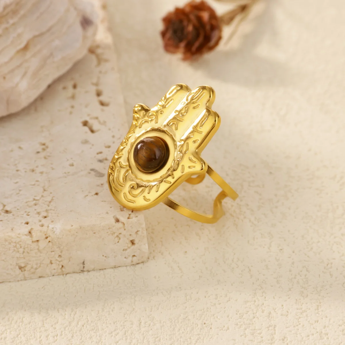 Hassam Hand Rings Gold Demons Eye Opening