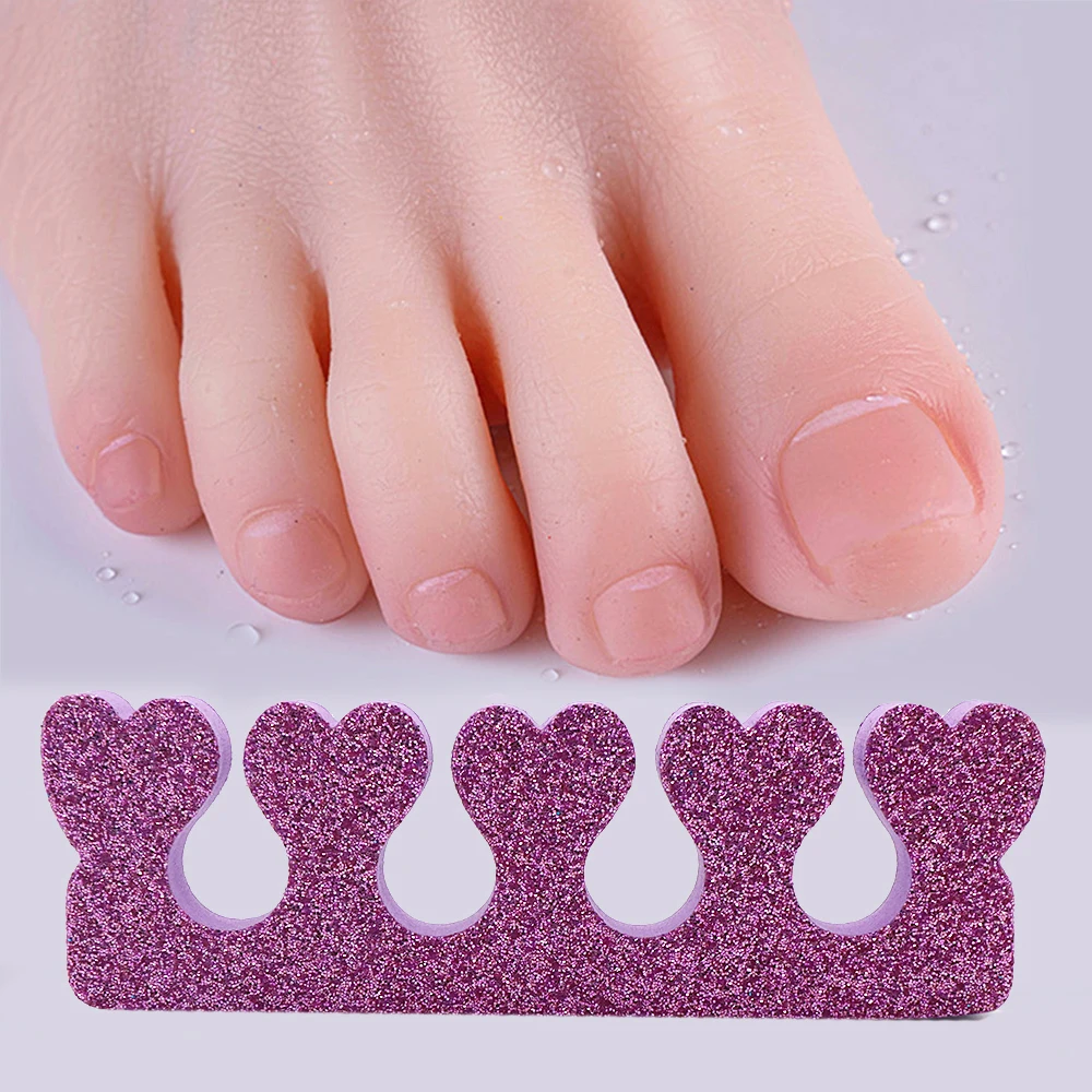 10Pairs Purple Durable EVA Toe Separator Shinning Toe And Finger Dividers Pedicure Foot Separator For Manicure Set Nail Art Tool