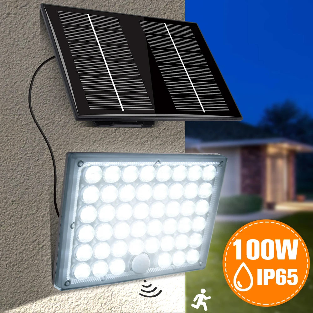 2er-Pack/1 Set LED Solarleuchten für Außen mit Bewegungssensor, Sicherheitsflutlicht IP65 Wasserdicht für Terrasse, Garten und Garage – Detail 14