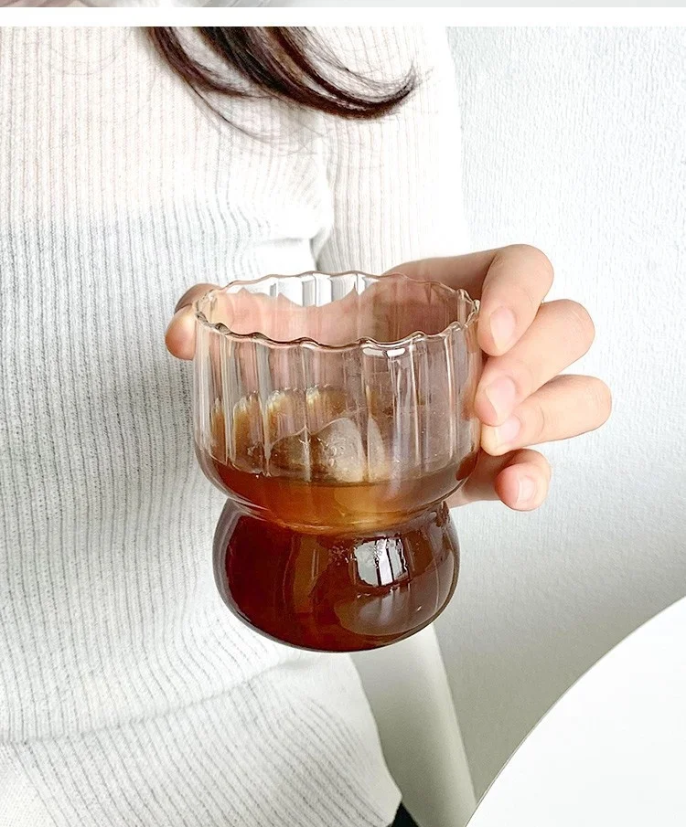 Tasses en Verre Isolées Machatea avec Colonnes Rayées