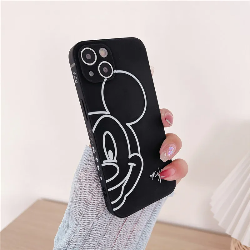 thumbnail image 1 of Disney Cover lovers Mickey Minnie Mouse for iPhone 11 12 13 14 15 Pro Max Plus X XS XR 15Pro 7 8 Mini Side Cartoon Phone Case, 1 of 5