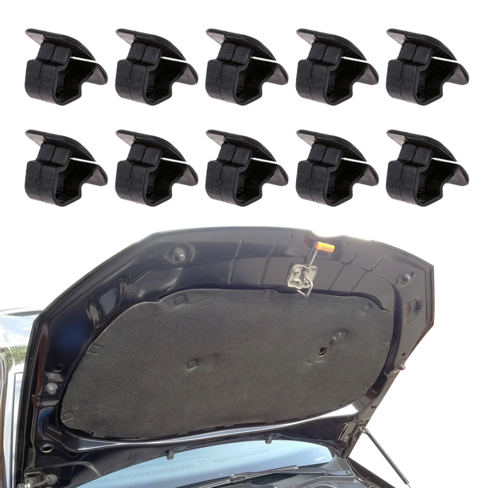 10x Bonnet Insulation Retainer Clips | 20mm Head, For Peugeot & Citroen Bonnet/Boot Lining Attachment