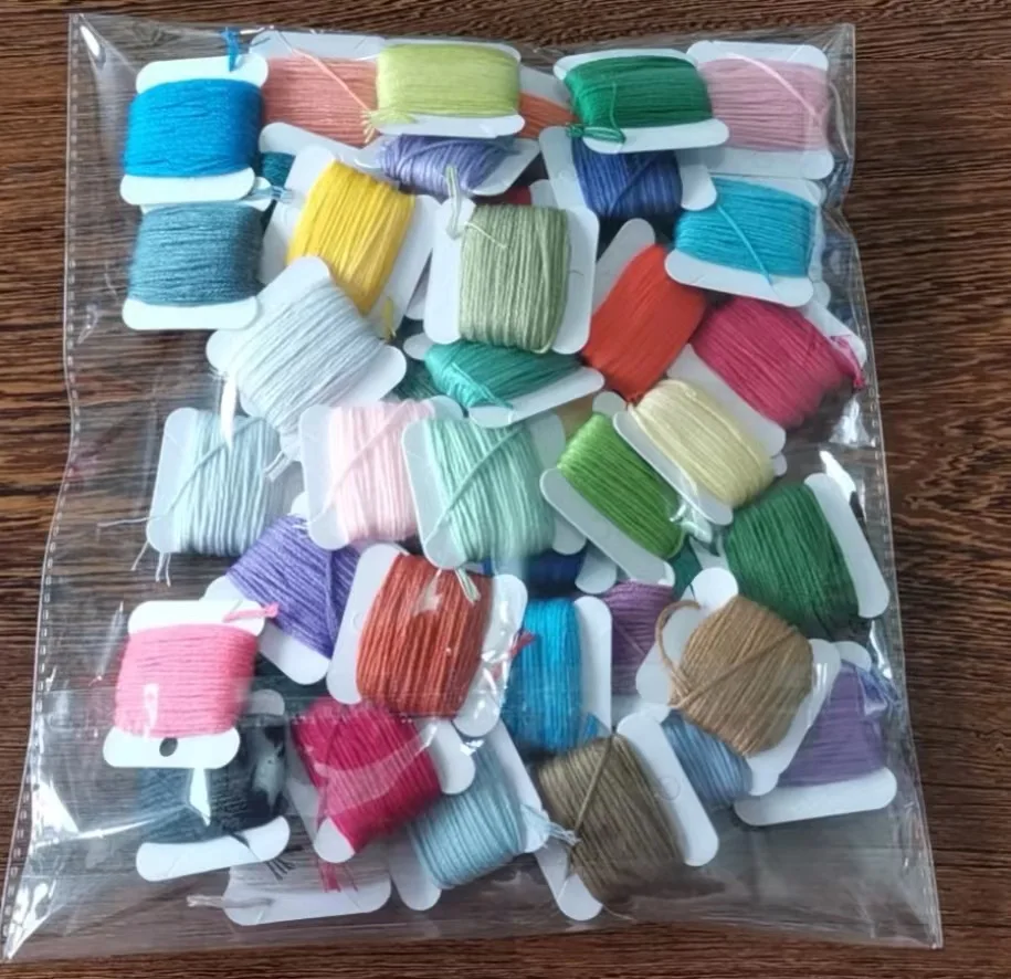 아트 컬러 크로스 스티치 실 재봉실, DIY 흑백 6 가닥 자수 실, 수제 장난감..
