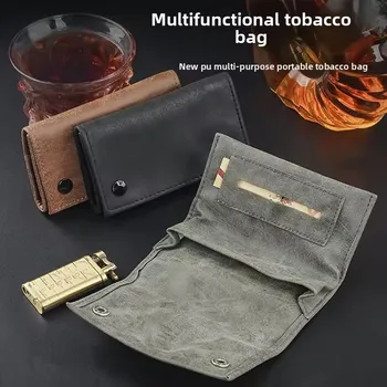 Custodia per tabacco multifunzionale in pelle PU: porta carta da fumo portatile e borsa per riporre tabacco per uso in movimento
