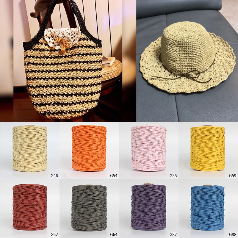 Knitting Yarn 280-300m/Roll Natural Raffia Straw for DIY Handmade