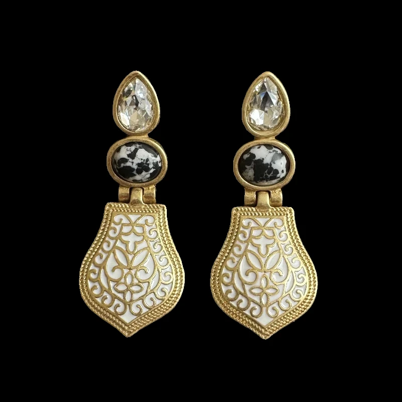 Nuovi Orecchini Artigianali Smaltati In Oro Cinese Turchese Waterdrop Classic Elegance Women Eardrop