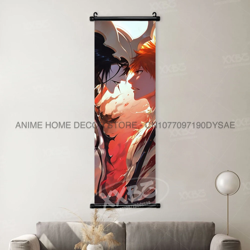 BLEACH Anime Wall Art: Orihime & Ichigo Decorative Scroll Poster