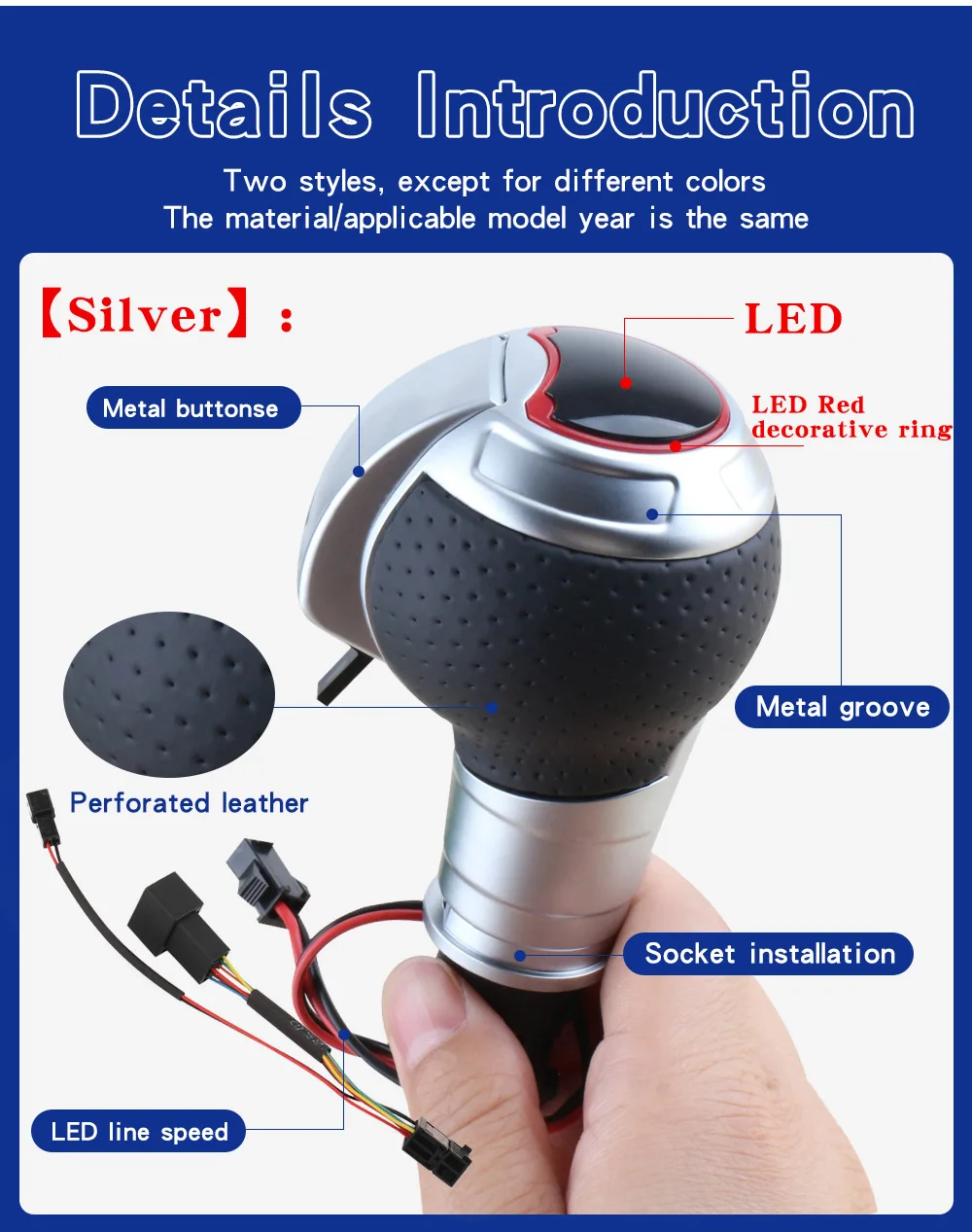 Gear Shift Knob For Audi A6 C7 A3 8v A7 A1 Q2 Q3 S3 S5 S6 S7 RS 3 4 6 7 SQ5 Led