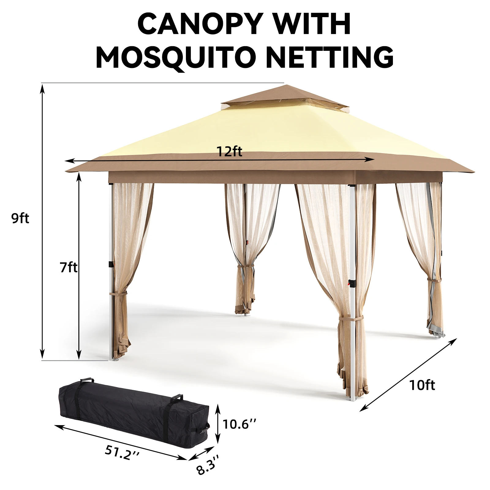 Outdoor Pop up Canopy Tent with Curtains and 144 Square Shelter S9e36027ecd2a4470a52e502776789184s