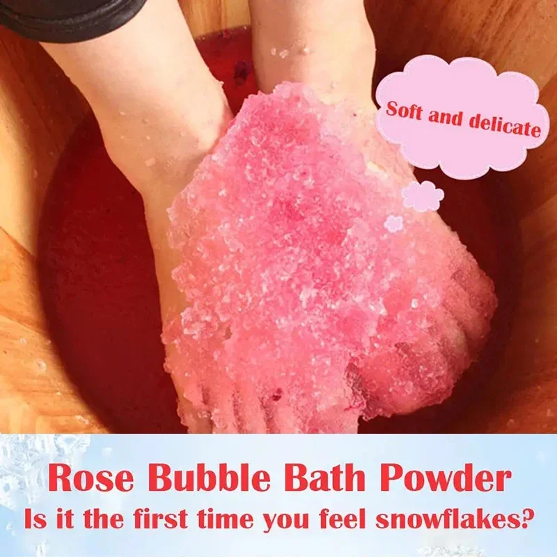 60g*5pcs Bubble Bath Powder Rose Mint Lavender SPA Exfoliation Scruber Body Foot Crystal Mud Soak Foot Bath Salt Skin Care