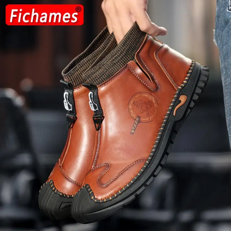 

Comfortable Casual Leather Shoes Men Sneakers Leather Loafers Handmade Men Shoe Winter Breathable Flats Shoe Hot Sale Moccasins