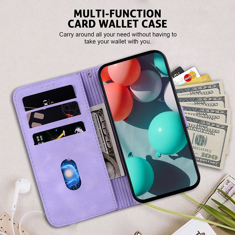 Leather Stand Flip Wallet Case - Enhanced Protection