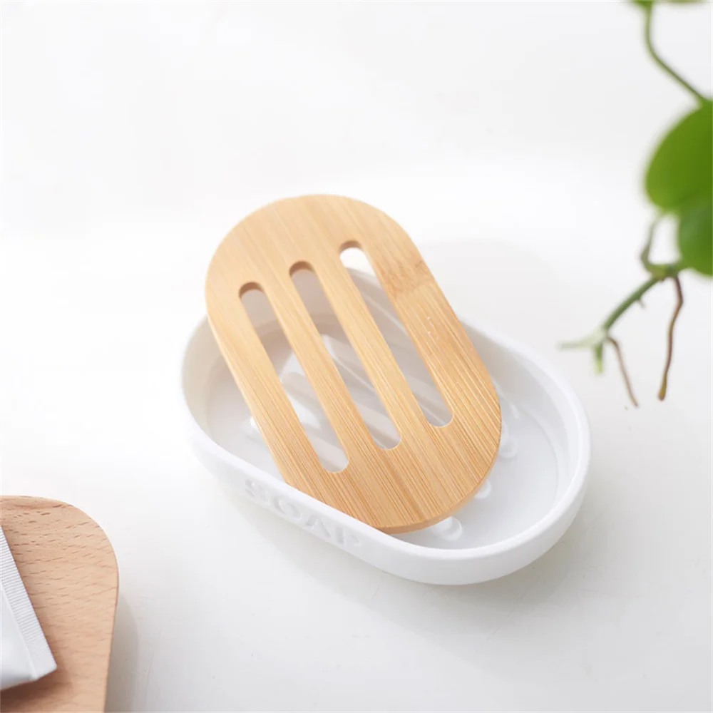 Toothbrush Holder Modern Household Bath Room Supply Shower Gel Dish Bamboo Soap Dispenser Soap Rack Cup Bathroom Accessories Set