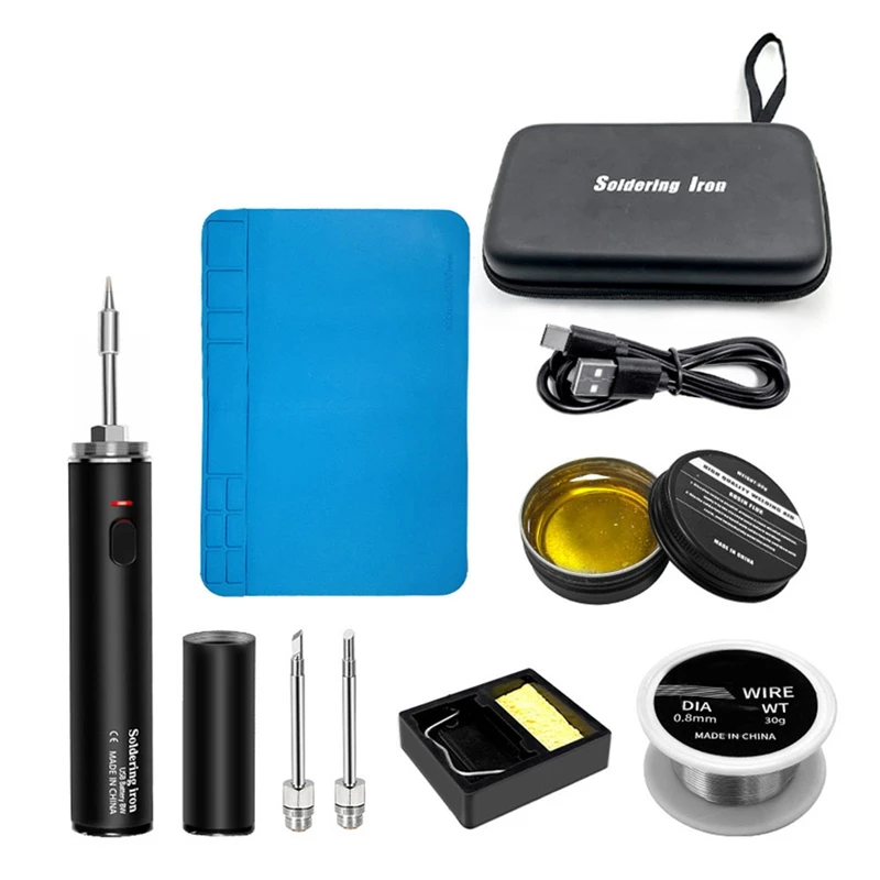 

Электрический паяльник, оловянный портативный паяльник с беспроводной зарядкой по USB, набор инструментов для быстрой зарядки и ремонта
