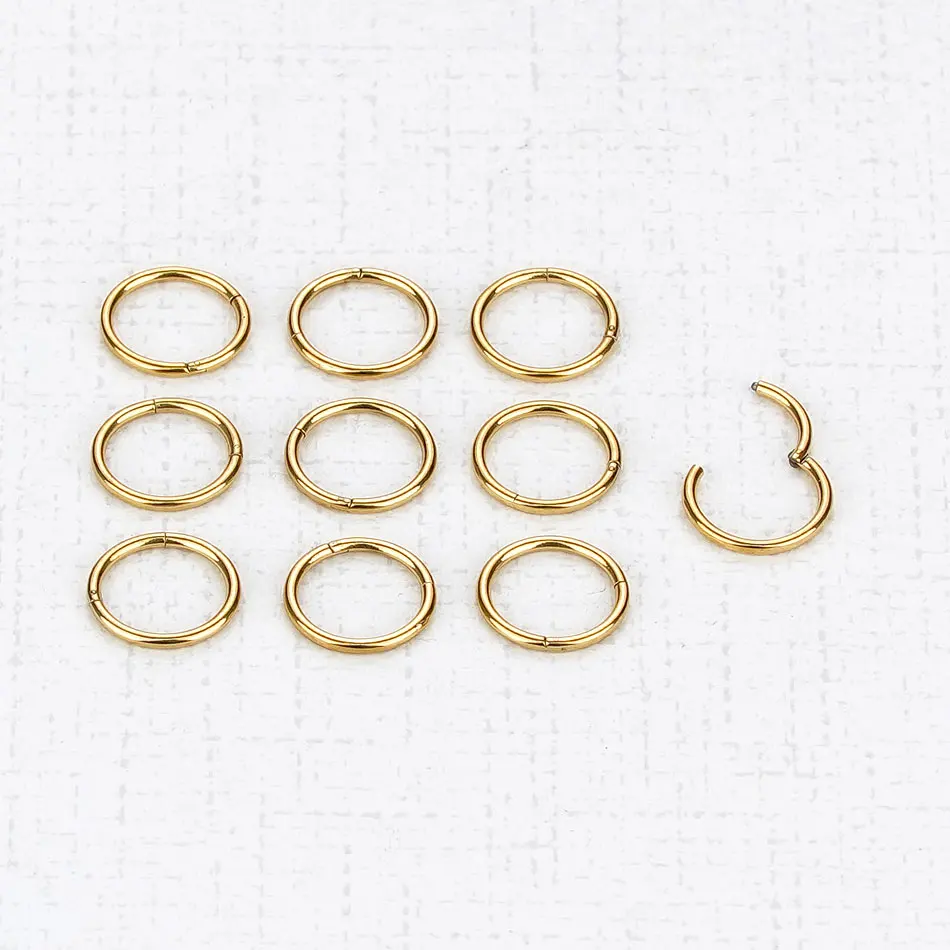 Nose Ring Body Clip Hoop Cartilage Piercing Segment Nose Hoop Septum Clicker Lip Ear Ring 5Pcs