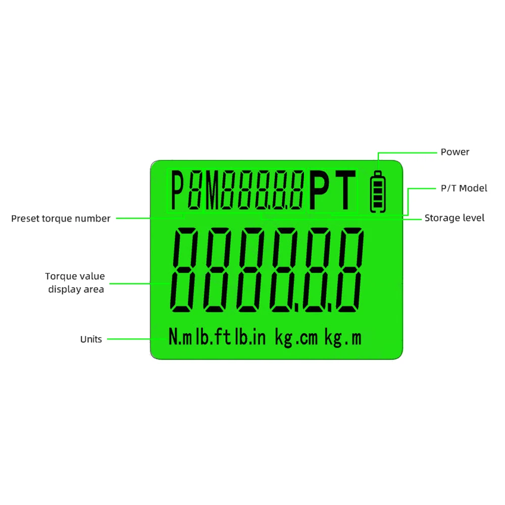 Digital Torque Meter torque wrench Digital Backlight Display Wrench Torque Tester 5 Units Switchable with Buzzer LED Indicator Light Function