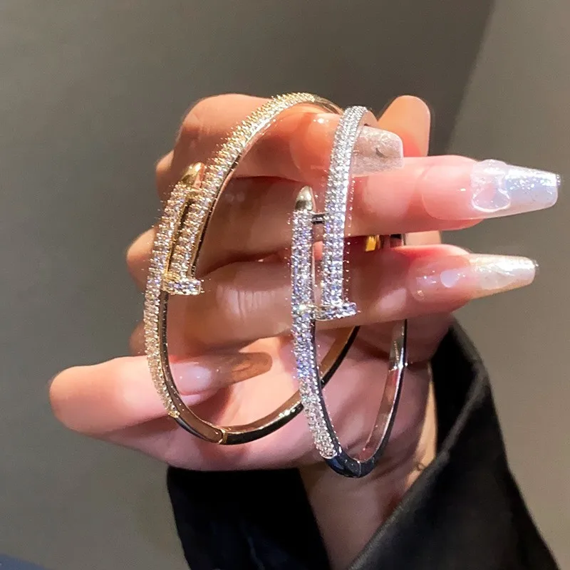 Korean Bangle Luxury Bracelet Elegant Fashion Europe and America Simple Shiny Bracelet Women's Party Female Jewelry bangle bracelet