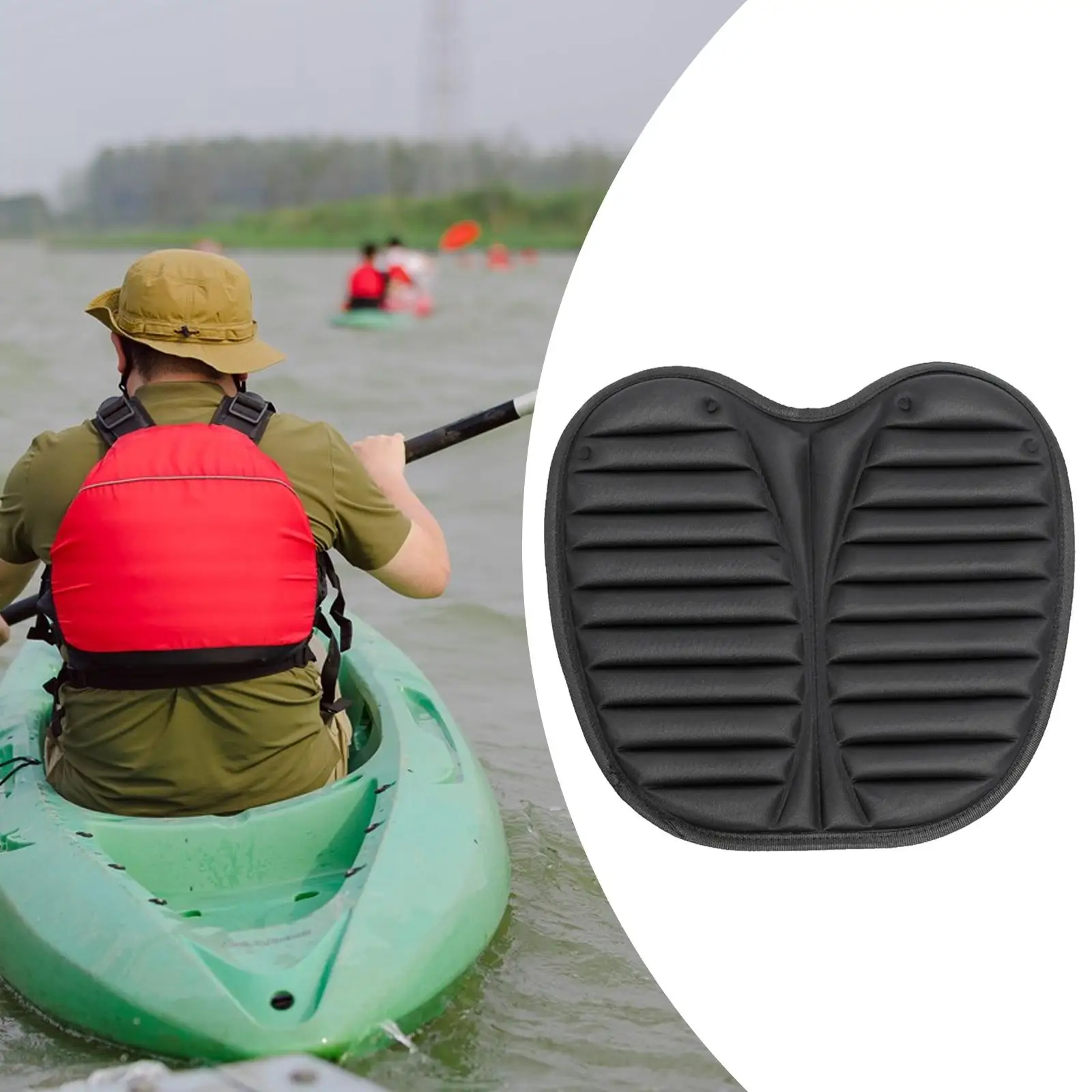 Cojín Inflable Para Asiento De Kayak - PVC, Antideslizante, Tamaño 46x32x10 Cm, Ligero Y Portátil