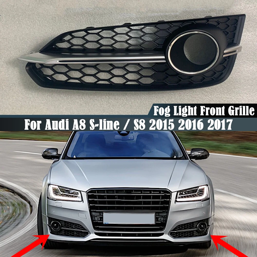 Front Chrome Trim Honeycomb Grille For 2015-2017 VW Jetta GLI – Direct Replacement Black & Chrome Grille By TOM AUTO PARTS
