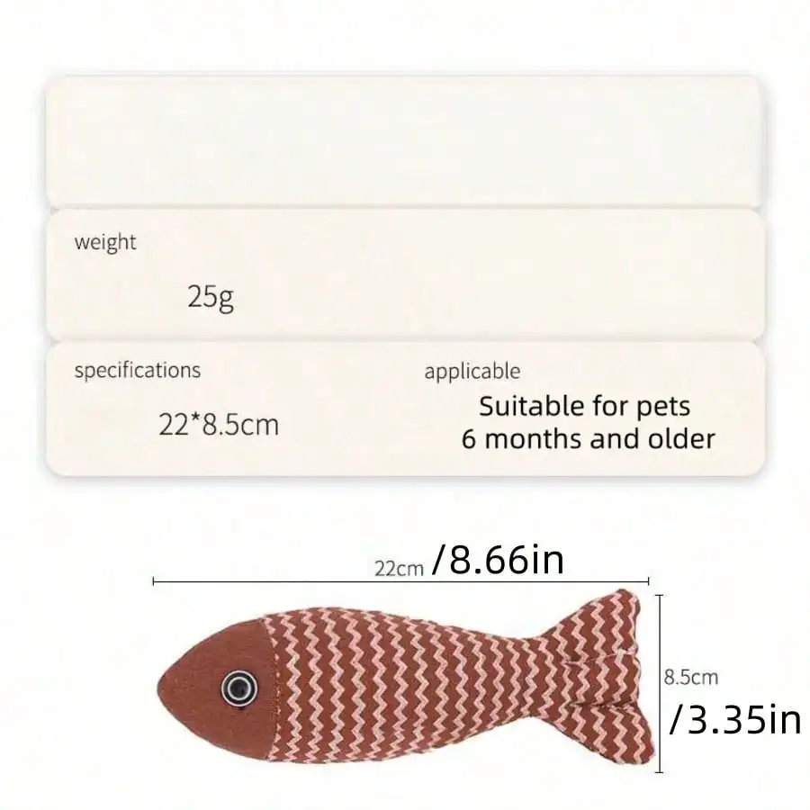 Deluxe Cat-Teasing Burlap Fish with Catnip - Engaging Pet Toys Collection
