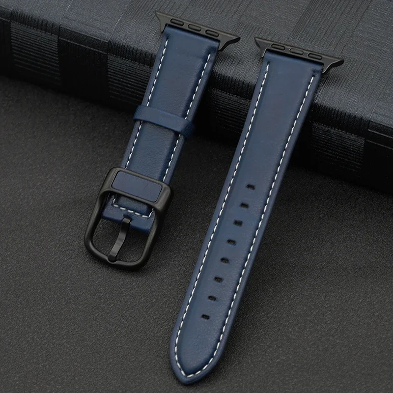 PU Leather strap For Apple watch band 44mm 45mm 41mm thumbnail 2