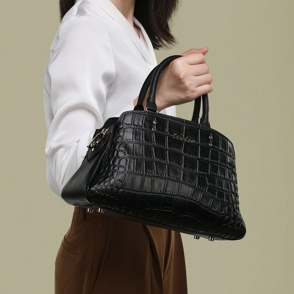 

ZOOLER Brand Original Genuine Leather Handbag Businesswomen Real Leather Women Shoulder Bags Formal Style Black Tote#YC290