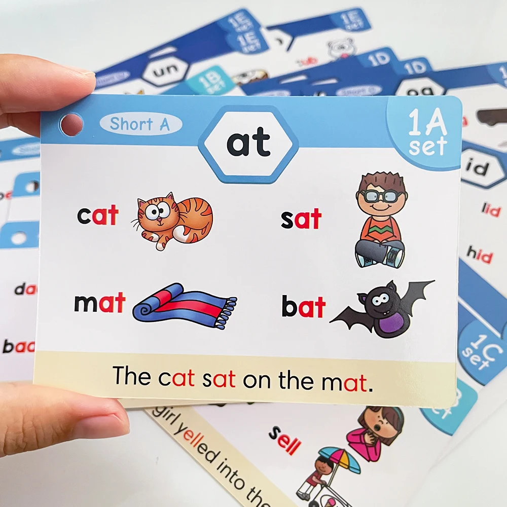 Kids Phonics Learning Flash Cads Educational Toys Teacher Teaching Aids Montessori English Words Training Vocabulary Building 6