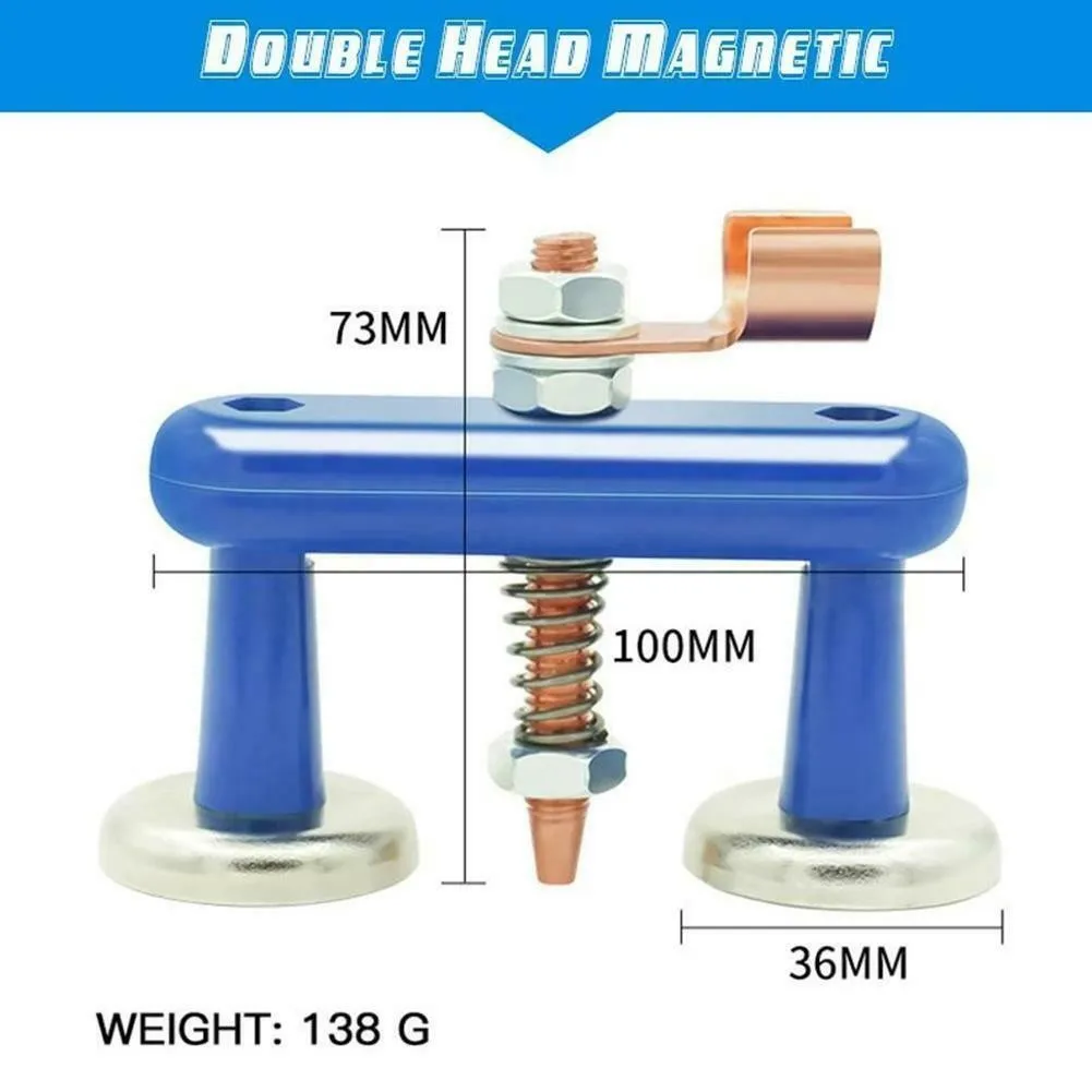 Magnetic Welding Support Ground Clamp Tools Double/Single Welding Magnet Head Copper Tail Welding Accessories Stability Fix Clip