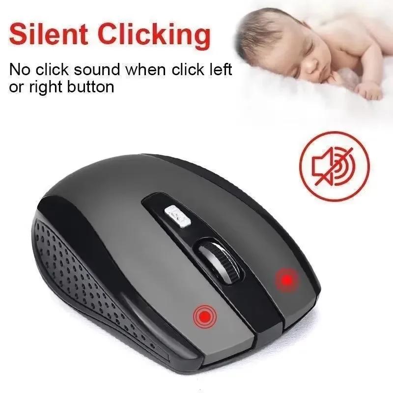 Wireless Mouse for Laptop and Desktop Computers with USB Receiver 2.4GHz Optical Tracking