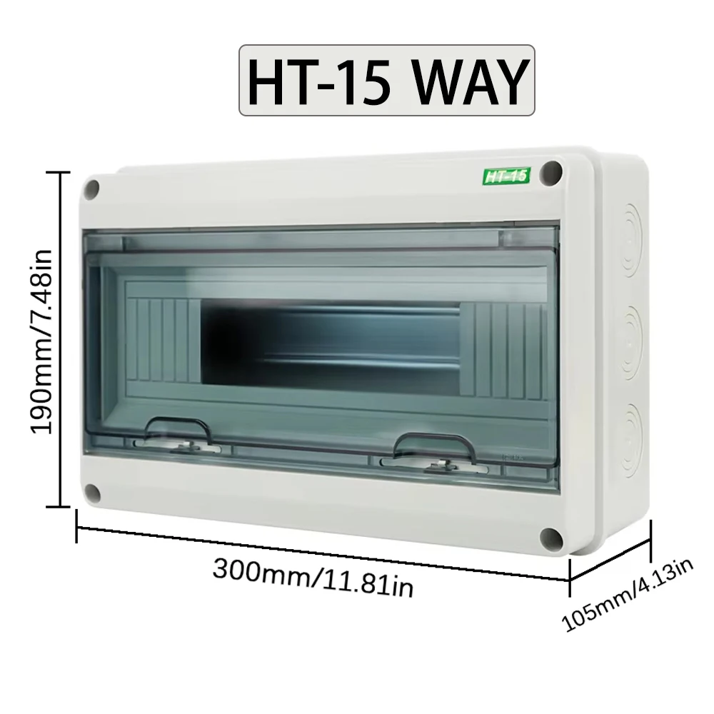 IP65 HT-5/8/12/15/18/24 WAY DC Circuit Breaker Distribution Box PC/ABS Plastic O