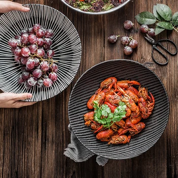 세라믹 수프 그릇 가정용 크리 에이 티브 전자 레인지 절인 양배추 물고기 대형 그릇 분지라면 밥 그릇 식기 저녁 식사 플레이트