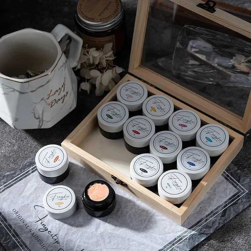 12Colors Easy To Use Sculpture Nail Gel Non Stick 5D Carved Plasticine UV Gel Varnish Creative DIY Nail Art Painting DIY