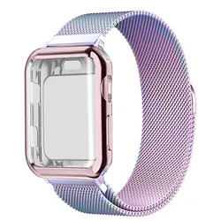 Premium TPU Protective Case with Milanese Loop Bracelet for 42mm-Series 10 (Multicolor)
