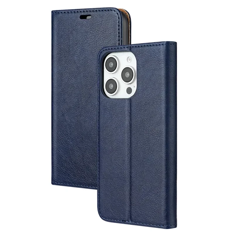 Leather Magnetic Card Slot Wallet Case with Flip Stand
