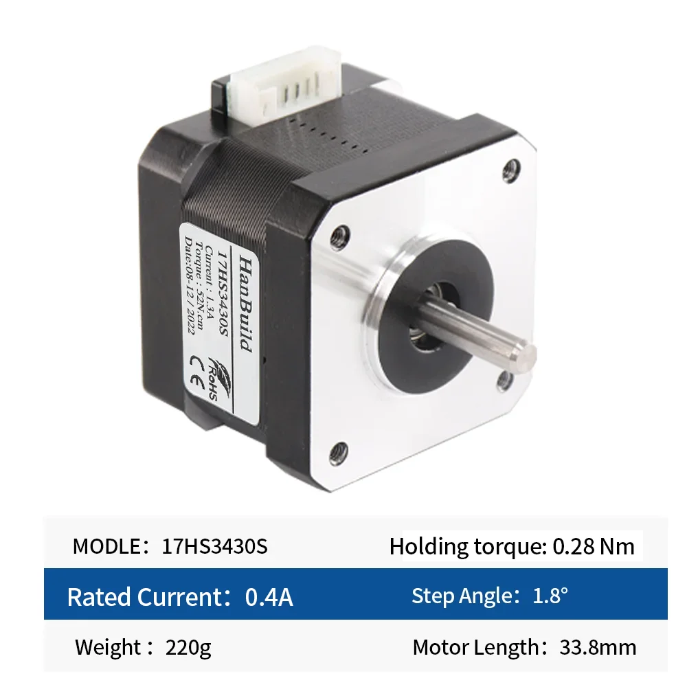 17HS3430S 42 stepper motor 4-Lead 0.4A 2800g.cm 34mm length for 3d Printer 12V Nema17 1PCS