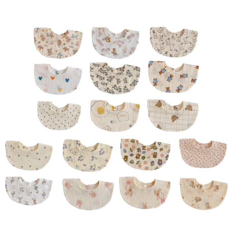 

4-слойные детские нагрудники для еды новорожденных, свисающие, абсорбирующие тканевые нагрудники для младенцев