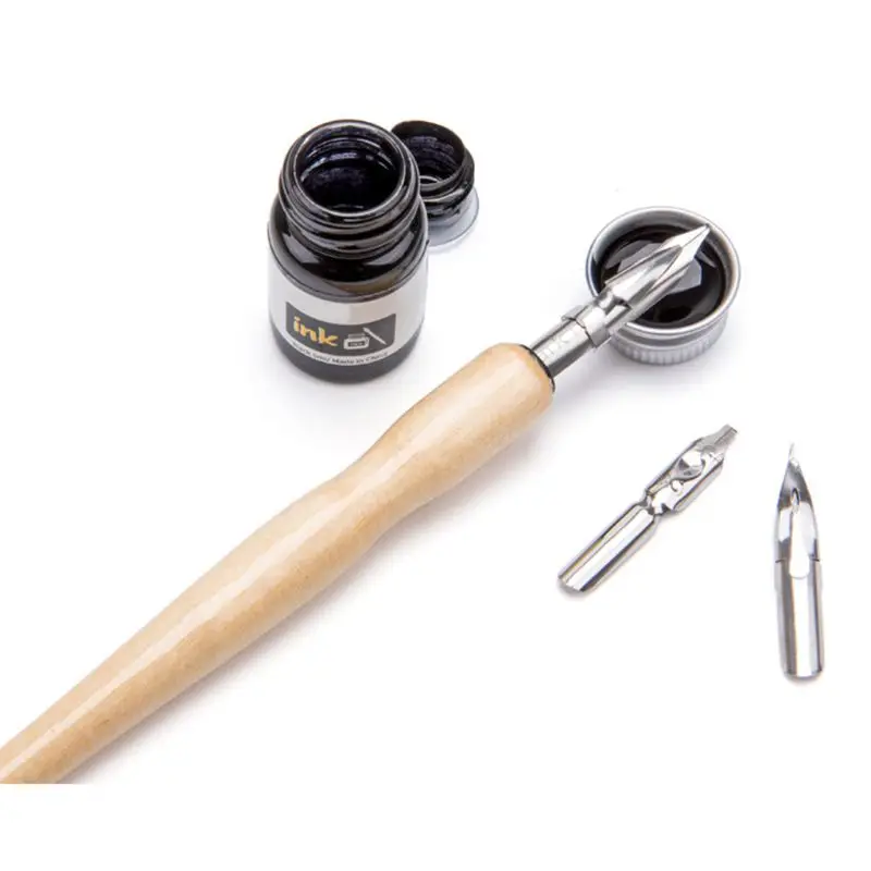 

Манга Dip Pen Набор комиксы рисунок 3 Nibs деревянный держатель инструменты Прямая поставка