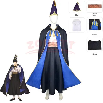 Costume Cosplay Olruggio Anime Atelier of Witch, Set Completo con Cappello Tongari Boushi, Tunica, Camicia, Pantaloni, Parrucca, Outfit Magico per Halloween e Carnevale