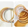 3 Pieces/lot Non Fading Stainless Steel Bracelet Bangles For Women Simple Style Gold Plated Waterproof Women's Bracelets Bangle 3
