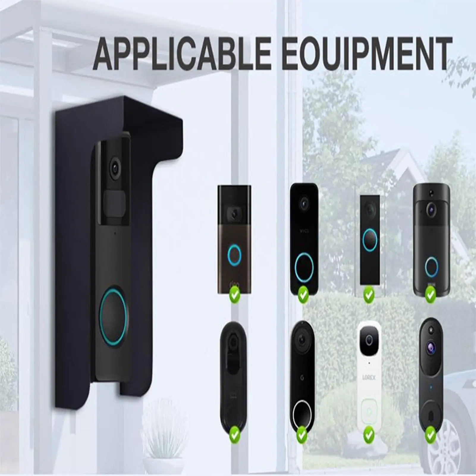 new Doorbell Rain Cover Ring Doorbell Anti-Glare Cover Steel Doorbell Weather-Blocking Cover Protection For Most Doorbells