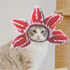 U6XB Pet Hat Costume Demogorgon Hat Props Headwear Soft Kitten Scary Flowers 5