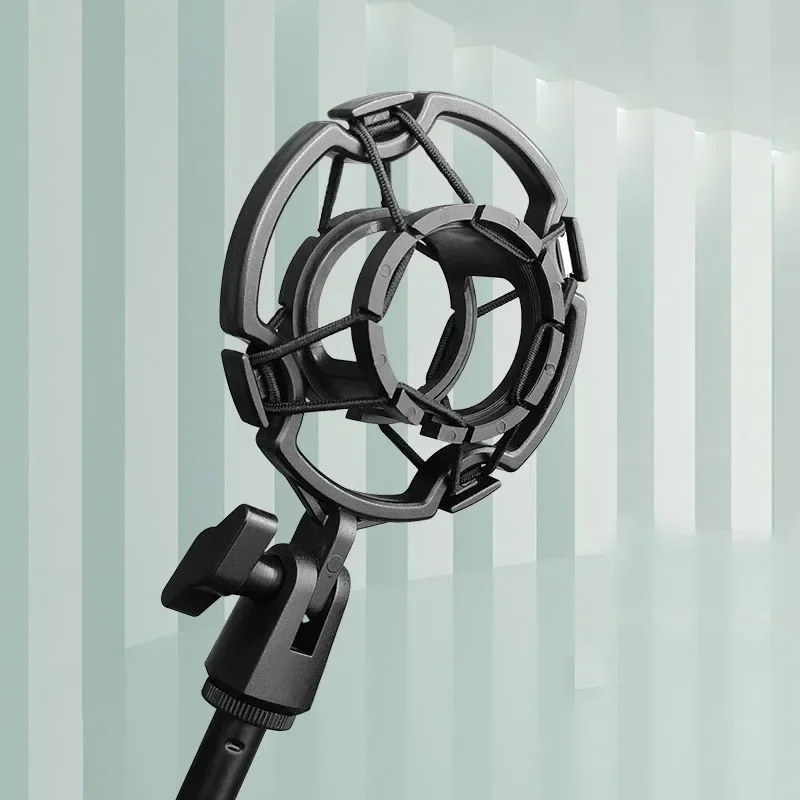 Universal Professional Condenser Microphone Mic Shock Mount Holder Studio Recording Bracket For Large Diaphram Mic Clip Black microphone mount clamp microphone shock mount