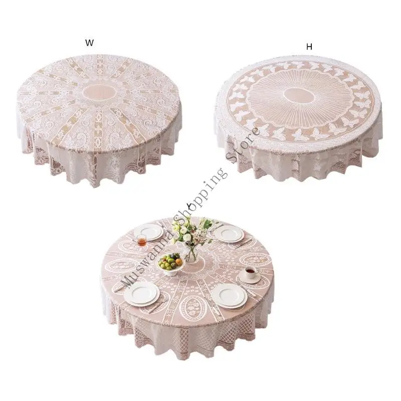 Nappe Ronde Dentelle Élégante | Motifs Fleur & Papillon