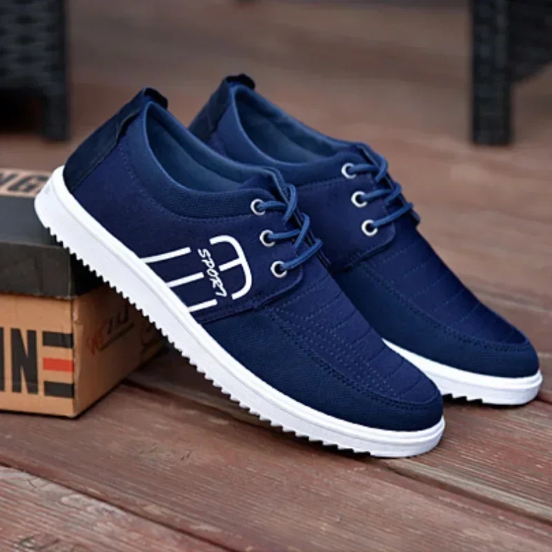 Men's Sneakers Lightweight Canvas Shoes Summer Mens Vulcanized Shoe Breathable Work Shoes Lace-ups Men Driving Shoes Zapatillas 3