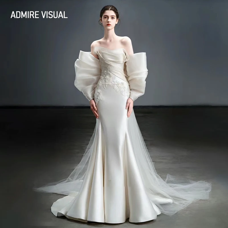 Verna Sin Tirante Novio Vestido Con Apertura Coral Tallas Grandes main image 1