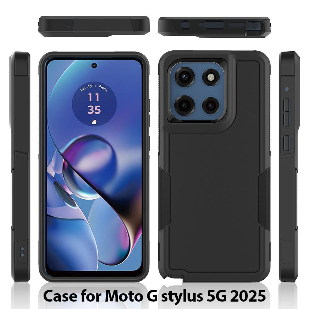 Durable Shockproof Phone Cover with Dual-Layer Protection - TPU/PC Hybrid Armor Shell