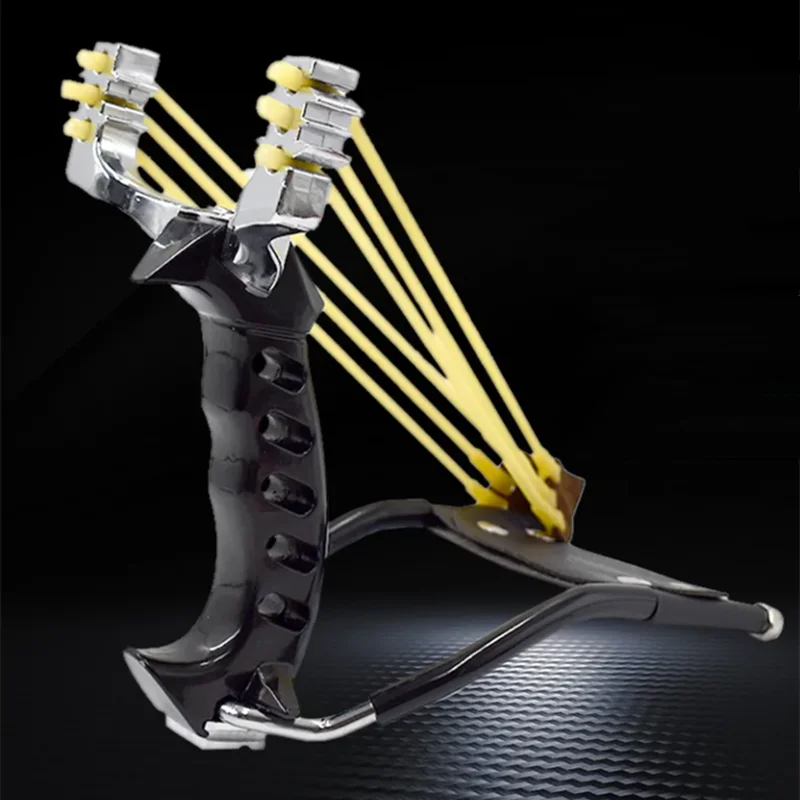 

Powerful Slingshot Folding Black Gold Hunting Bow Catapult with Rubber Bands for Outdoor Shooting Steel Balls Sports Tools New