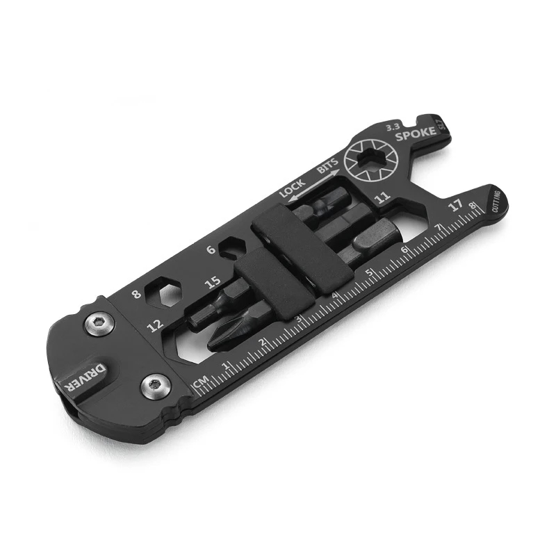 

EDC Small Tools Outdoor Bicycle Adjustable Spanner Multi-function Screwdriver Combination Black Cycling Bicycle Accessories Gift